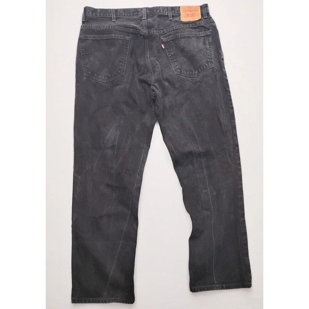 Levis 505 Jeans Black Straight Leg 40x32 Made In Mexico  2005 Vintage Faded